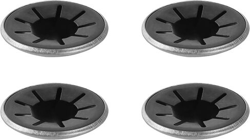 (4-Pack) Spring Steel Push On Pushnut Caps with Mechanical Zinc Plating - Permanent Washer Caps Fits 5/8" Axles for Hand Trucks, Rolling Bins, and Lawn Wagons - Perfect Alternative for Cotter Pins in Saudi Arabia