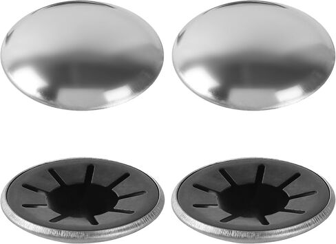 (4-Pack) Spring Steel Push On Pushnut Caps with Mechanical Zinc Plating - Permanent Washer Caps Fits 5/8" Axles for Hand Trucks, Rolling Bins, and Lawn Wagons - Perfect Alternative for Cotter Pins in Saudi Arabia