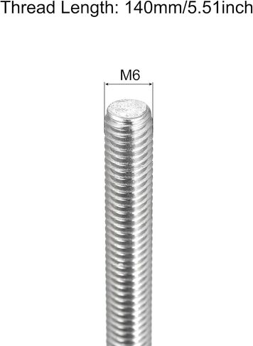 MECCANIXITY Fully Threaded Rod M6 x 100mm 1mm Thread Pitch 304 Stainless Steel Right Hand Threaded Rods Bar Studs 2 Pack in Saudi Arabia
