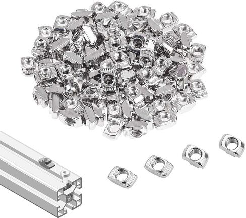 2020 Series T Nuts,105pcs M4 Sliding T Slot Nut Hammer Head Fastener Nut Nickel Plated Carbon Steel, M4 Half Round Roll in T-Nut for 2020 Series Aluminum Extrusion Profile in Kuwait