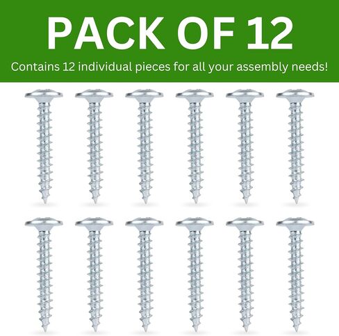 Spare Hardware Parts Replacement for IKEA Furniture Screw Chipboard Flat TLKX Screw - Part #117494 | Chipboard Screw M4.0-1.8×27 Full Thread with PZD2 Recess| Pack of 12 in Saudi Arabia
