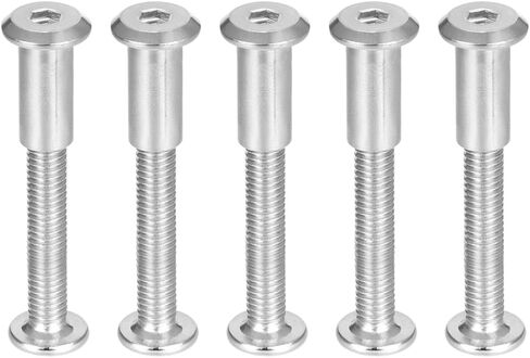 عمود برغي Uxcell مناسب لقطر الثقب 5/16 بوصة (8 مم)، ذكر M6 × 25 مم مشبك حزام ومسامير ربط جلدية من الفولاذ المقاوم للصدأ 5 مجموعات in Saudi Arabia