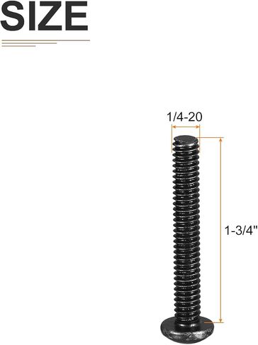 1/4-20x1-3/4" براغي آلة رأس المقلاة، 50 قطعة 1/4-20 محرك فيليبس، خيط كامل UNC، لمسة نهائية من أكسيد الفولاذ الأسود، مجموعة مسامير براغي in Saudi Arabia