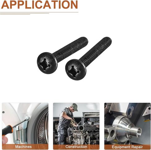 1/4-20x1-3/4" براغي آلة رأس المقلاة، 50 قطعة 1/4-20 محرك فيليبس، خيط كامل UNC، لمسة نهائية من أكسيد الفولاذ الأسود، مجموعة مسامير براغي in Saudi Arabia