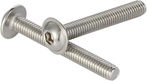 M6-1.0 x 16mm Flanged Button Head Socket Cap Screws, Stainless Steel 18-8 (304), Bright Finish, Full Thread, Allen Socket Drive, 25 PCS in Kuwait