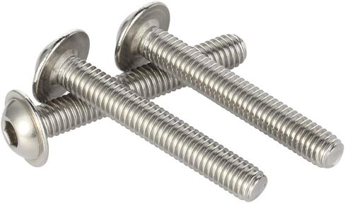 M6-1.0 x 16mm Flanged Button Head Socket Cap Screws, Stainless Steel 18-8 (304), Bright Finish, Full Thread, Allen Socket Drive, 25 PCS in Kuwait