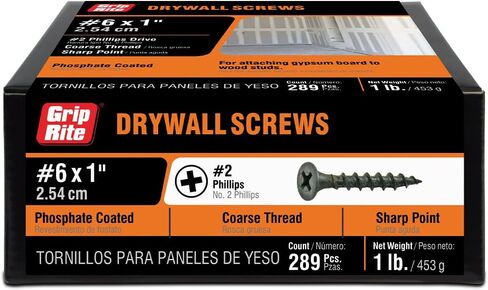 Grip-Rite 1CDWS1 #6 X 1 بوصة فيليبس بوغل رئيس خشن خيط حاد نقطة دريوال برغي، صندوق 1 رطل in Saudi Arabia
