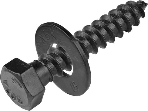 طقم براغي متخلفة 3/8 × 2 (50 حزمة)، 50 براغي و50 حلقة، طلاء سيراميك أسود للاستخدام الخارجي من شركة Makers Bolt in Saudi Arabia