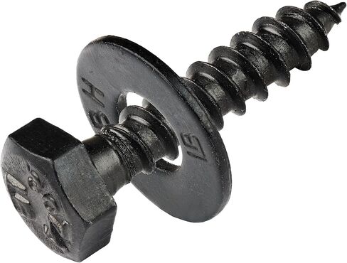 طقم براغي متخلفة 1/4 × 1-1/4 (100 حزمة)، 100 براغي و100 حلقة، طلاء سيراميك أسود للاستخدام الخارجي بواسطة Makers Bolt in Kuwait