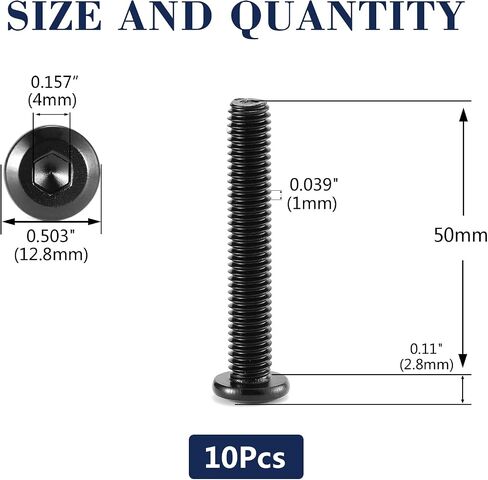 M6 × 35 مم 20 قطعة براغي ذات غطاء سداسي برأس مسطح، 304 من الفولاذ المقاوم للصدأ 18-8، خيط كامل، أكسيد أسود من SG TZH (مع مفتاح ربط سداسي) in Saudi Arabia
