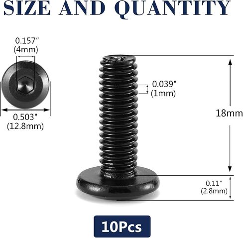 M6 × 35 مم 20 قطعة براغي ذات غطاء سداسي برأس مسطح، 304 من الفولاذ المقاوم للصدأ 18-8، خيط كامل، أكسيد أسود من SG TZH (مع مفتاح ربط سداسي) in Saudi Arabia