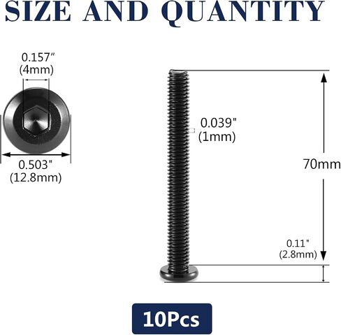 M6 × 35 مم 20 قطعة براغي ذات غطاء سداسي برأس مسطح، 304 من الفولاذ المقاوم للصدأ 18-8، خيط كامل، أكسيد أسود من SG TZH (مع مفتاح ربط سداسي) in Saudi Arabia