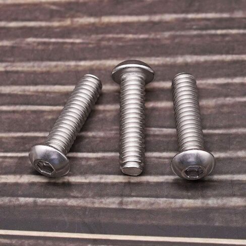 1/4-20 x 3/4" Button Head Socket Cap Bolts Screws, 304 Stainless Steel 18-8, Allen Hex Drive, Bright Finish, Fully Machine Thread, Pack of 50 in Saudi Arabia