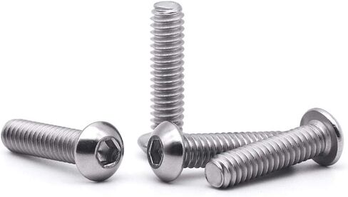 1/4-20 x 3/4" Button Head Socket Cap Bolts Screws, 304 Stainless Steel 18-8, Allen Hex Drive, Bright Finish, Fully Machine Thread, Pack of 50 in Saudi Arabia