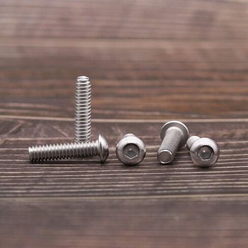 1/4-20 x 3/4" Button Head Socket Cap Bolts Screws, 304 Stainless Steel 18-8, Allen Hex Drive, Bright Finish, Fully Machine Thread, Pack of 50 in Saudi Arabia