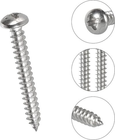 625pcs M2 M3 M4 فيليبس عموم رئيس مسامير الخشب الذاتي التنصت، 14 أحجام الصليب راحة جولة رئيس الذاتي Tapper مسامير مجموعة متنوعة للخشب والبلاستيك والمعادن الناعمة، أسود الكربون الصلب، نقطة حادة in Kuwait