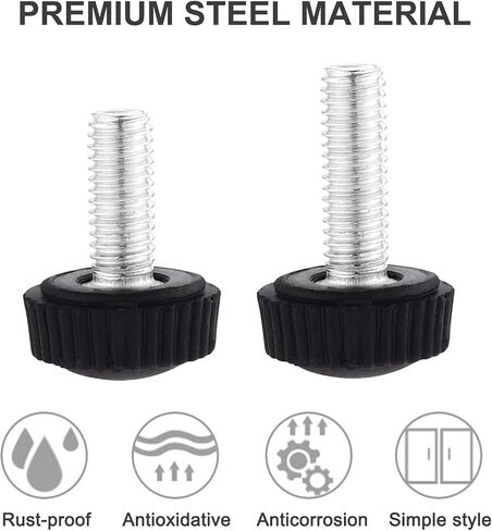 70PCS M6 Thumbscrew Set Carbon Threaded Knurled Knob Mounting Screw Grip Knobs Handle Bolts Round Clamping Screws Hose Clips for Kinds of Stand and Machine in Saudi Arabia