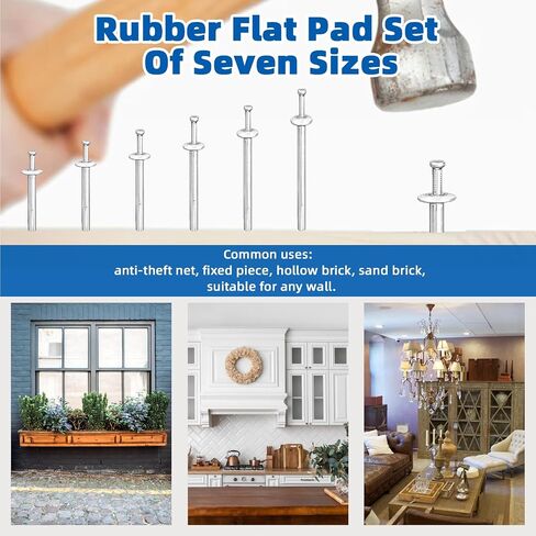 Glarks 30 قطعة مسمار محرك المطرقة، 1/4 بوصة × 2-3/4 بوصة محرك مرساة توسيع مسمار الفطر مطرقة فولاذية في المرساة، مرساة خرسانية مع مثقاب خرساني للجدران الخرسانية والطوب in Saudi Arabia