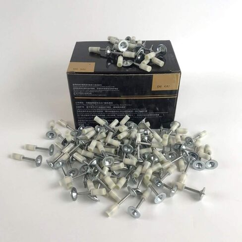 400Pcs Nail Gun Manual Steel Nails, 7.3mm Round Nails Wall Fastening Tool, Nails for Nail Gun Hand-Steel Nail Concrete Ceiling Cable Ducts Fixing Device in Kuwait