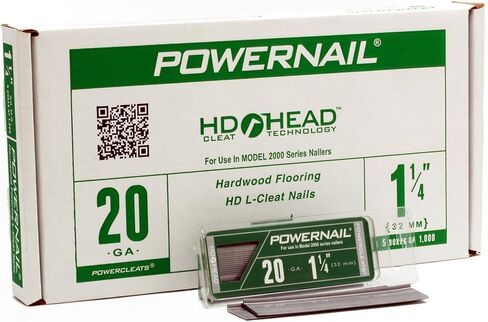 Powernail L125205 20 قياس 1-1/4 بوصة طول HD L-Cleat Nail للأرضيات الصلبة والأرضيات الهندسية (علبة من صناديق 5x-1000ct) in Kuwait