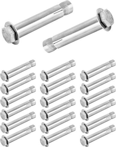 QWORK 304 مسامير توسيع سداسية خارجية من الفولاذ المقاوم للصدأ M8x60mm، 20 قطعة مسمار معدني مضاد للتآكل لمثبتات الخرسانة والبناء in Saudi Arabia
