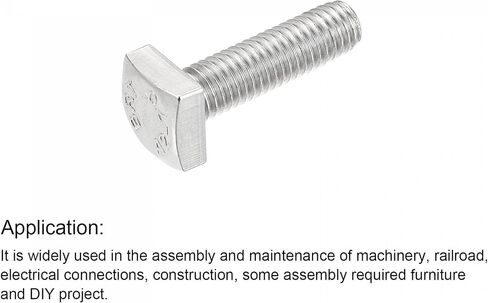 uxcell Square Head Bolt, 5pcs M8x16mm Fully Thread 304 Stainless Steel Grade C Square Machine Screws in Saudi Arabia