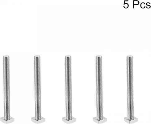uxcell Square Head Bolt, 5pcs M8x16mm Fully Thread 304 Stainless Steel Grade C Square Machine Screws in Saudi Arabia