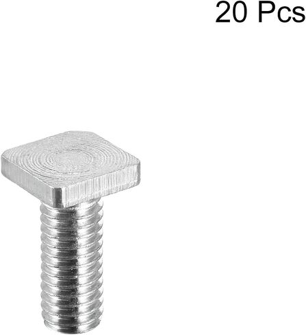 مسمار برأس مربع من uxcell، 10 قطع M6x20mm خيط كامل من الفولاذ الكربوني درجة 4.8 براغي آلة مربعة in Kuwait