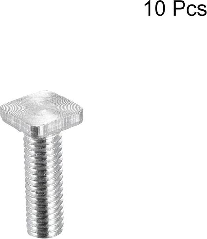 مسمار برأس مربع من uxcell، 10 قطع M6x20mm خيط كامل من الفولاذ الكربوني درجة 4.8 براغي آلة مربعة in Kuwait