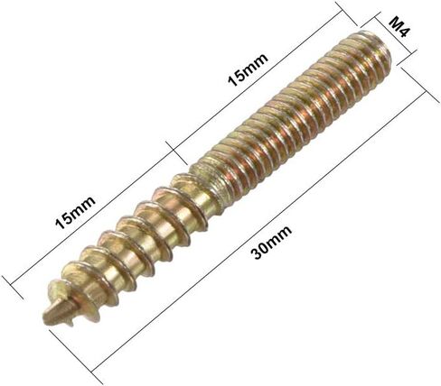 Uxcell M4 مسامير شماعات طول 1-1/8 "(30 مللي متر) مسامير مزدوجة الرأس برغي حافر ذاتيًا 4 مللي متر أرجل قطع أثاث خشبية مشتركة 20 قطعة in Saudi Arabia