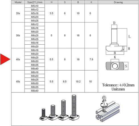 M6 x 25mm Metric Thread T Slot,Drop-in Stud Sliding T-Bolt,Hammer Head Bolt,T Screw Stud for 3030 Series Standard 8mm T-Slot Aluminum Extrusion Profile,Carbon Steel Nickel Plated (30-Series,20 Pcs) in Kuwait