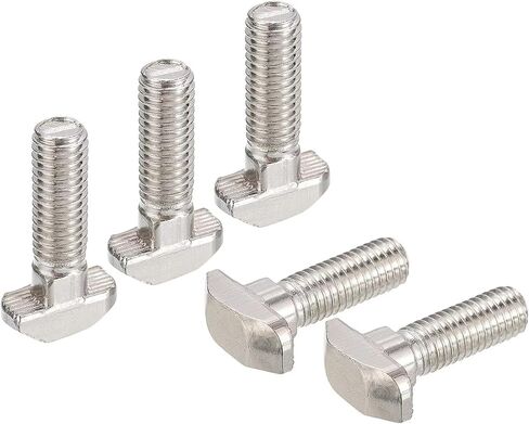M6 x 25mm Metric Thread T Slot,Drop-in Stud Sliding T-Bolt,Hammer Head Bolt,T Screw Stud for 3030 Series Standard 8mm T-Slot Aluminum Extrusion Profile,Carbon Steel Nickel Plated (30-Series,20 Pcs) in Kuwait