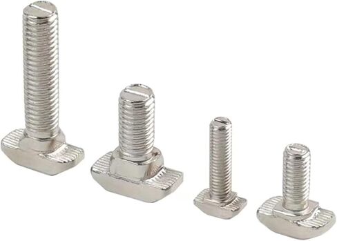 M6 x 25mm Metric Thread T Slot,Drop-in Stud Sliding T-Bolt,Hammer Head Bolt,T Screw Stud for 3030 Series Standard 8mm T-Slot Aluminum Extrusion Profile,Carbon Steel Nickel Plated (30-Series,20 Pcs) in Kuwait