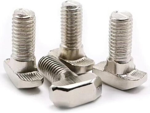 M6 x 25mm Metric Thread T Slot,Drop-in Stud Sliding T-Bolt,Hammer Head Bolt,T Screw Stud for 3030 Series Standard 8mm T-Slot Aluminum Extrusion Profile,Carbon Steel Nickel Plated (30-Series,20 Pcs) in Kuwait