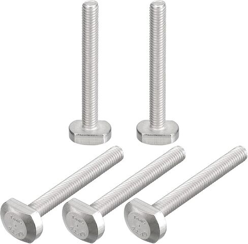 uxcell T-Slot Bolts, 5pcs M6x50mm T Slot Drop-in Stud Sliding Bolts 304 Stainless Steel T Shape Screws for T Track in Kuwait