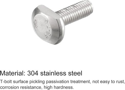 uxcell T-Slot Bolts, 5pcs M6x50mm T Slot Drop-in Stud Sliding Bolts 304 Stainless Steel T Shape Screws for T Track in Kuwait