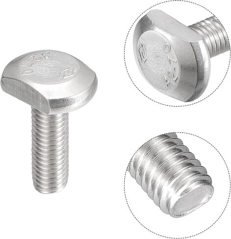 uxcell T-Slot Bolts, 5pcs M6x50mm T Slot Drop-in Stud Sliding Bolts 304 Stainless Steel T Shape Screws for T Track in Kuwait