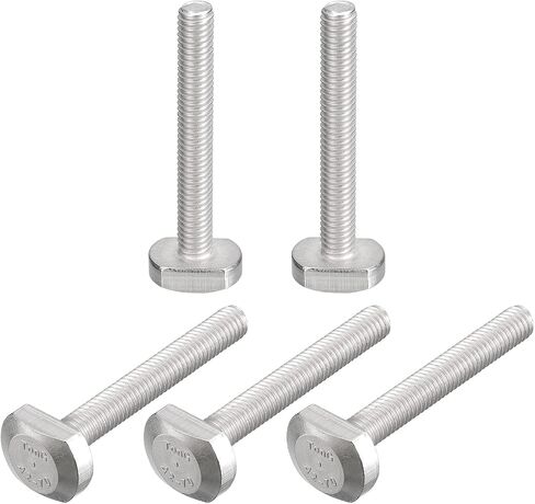 uxcell T-Slot Bolts, 5pcs M6x50mm T Slot Drop-in Stud Sliding Bolts 304 Stainless Steel T Shape Screws for T Track in Kuwait