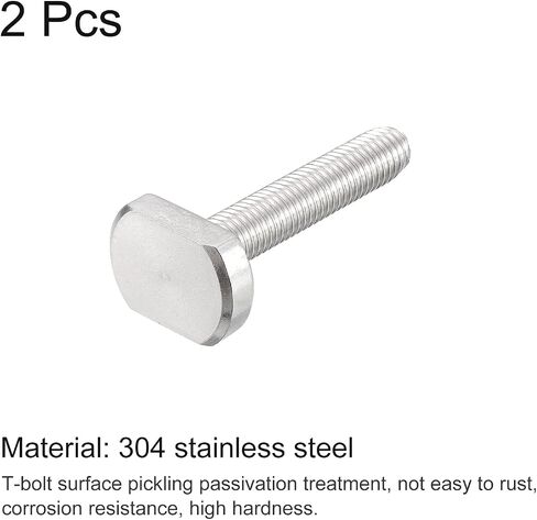 مسامير Uxcell T-Slot، 5 قطع M10x60mm T Slot، مسامير منزلقة 304 من الفولاذ المقاوم للصدأ على شكل حرف T لمسار T in Saudi Arabia