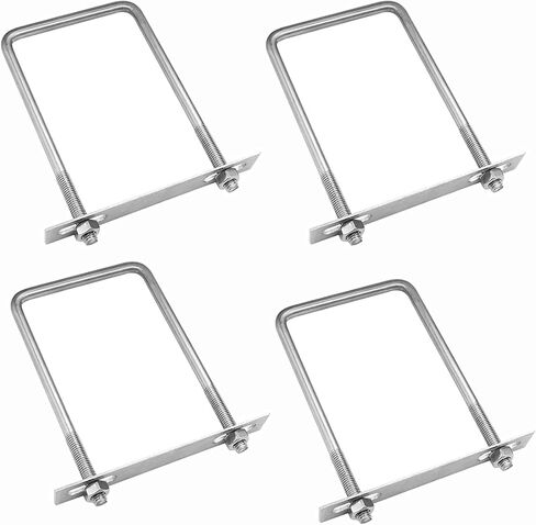 4 Sets 304 Stainless Steel Square U-Bolts 2"(50mm) Inner Width, 3.15"(80mm) Length Stainless M6 with Nuts, Frame Plate, Accessories for Automobiles Trailer, Boat Trailer Industrial Parts in Saudi Arabia