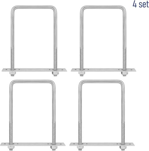 4 Sets 304 Stainless Steel Square U-Bolts 2"(50mm) Inner Width, 3.15"(80mm) Length Stainless M6 with Nuts, Frame Plate, Accessories for Automobiles Trailer, Boat Trailer Industrial Parts in Saudi Arabia