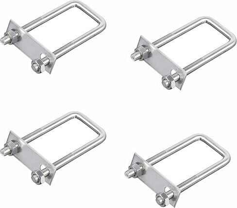 4 Sets 304 Stainless Steel Square U-Bolts 2"(50mm) Inner Width, 3.15"(80mm) Length Stainless M6 with Nuts, Frame Plate, Accessories for Automobiles Trailer, Boat Trailer Industrial Parts in Saudi Arabia