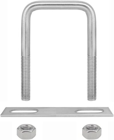4 Sets 304 Stainless Steel Square U-Bolts 2"(50mm) Inner Width, 3.15"(80mm) Length Stainless M6 with Nuts, Frame Plate, Accessories for Automobiles Trailer, Boat Trailer Industrial Parts in Saudi Arabia