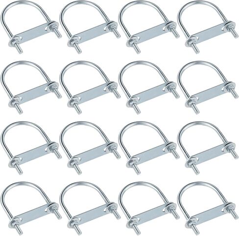 16 Sets Round U Bolts Zinc Plated Steel M6 Round Bend U Clamp with Nut Plate Washer (M6 x 27 mm x 53 mm) in Saudi Arabia