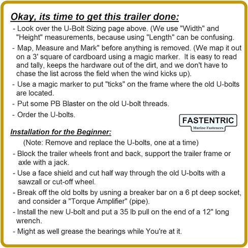 صُنع في الولايات المتحدة الأمريكية (4) 304 مسامير مربعة من الفولاذ المقاوم للصدأ على شكل حرف U بقطر 1/2 بوصة × عرض داخلي 2-1/16 بوصة × ارتفاع داخلي 4-3/4 بوصة مع صواميل وغسالات قفل SS للقوارب ومقطورات المرافق التي تناسب أكثر من ذلك 2" معدن in Kuwait