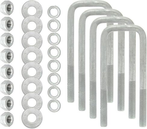 صُنع في الولايات المتحدة الأمريكية (4) مربع جالف مغمس ساخن بقطر 1/2 بوصة. مسامير على شكل حرف U × 2-1/16 بوصة عرض داخلي × 6-5/16 بوصة ارتفاع داخلي وغسالات عالية الدقة وغسالات قفل وصواميل للقوارب ومقطورات المرافق يناسب المعدن بعرض يزيد عن 2 بوصة in Kuwait