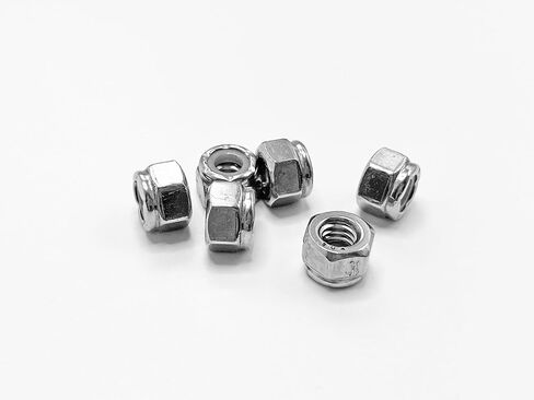 50pcs 1/4-20 Nylon Insert Hex Lock Nuts, 304 Stainless Steel Locknuts, UNC Nuts Fasteners, 1/4" Stainless Nuts with Nylon Insert for Secure Locking in Kuwait