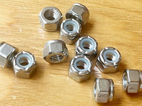 50pcs 1/4-20 Nylon Insert Hex Lock Nuts, 304 Stainless Steel Locknuts, UNC Nuts Fasteners, 1/4" Stainless Nuts with Nylon Insert for Secure Locking in Kuwait