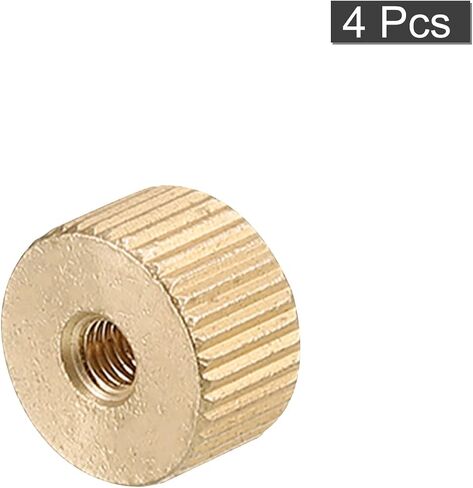 uxcell Knurled Thumb Nuts, 4pcs M3 x D10.5mm x H6mm Brass Knurled Nut Flat Head Blind Hole Lock Adjusting Nuts for 3D Printer Parts in Saudi Arabia