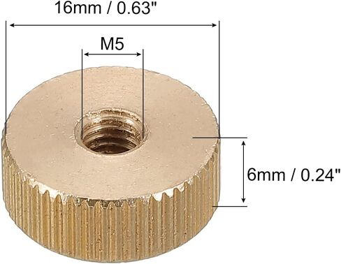 uxcell Knurled Thumb Nuts, 4pcs M3 x D10.5mm x H6mm Brass Knurled Nut Flat Head Blind Hole Lock Adjusting Nuts for 3D Printer Parts in Saudi Arabia